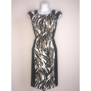 CONNECTED APPAREL BLACK ANIMAL PRINT SIZE 12 DRESS